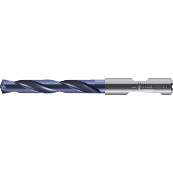 Titex Jobber Length Drill Bits, 0.5315" Diameter, 5xD, Carbide, axial inclin DC150-05-13.500D1-WJ30RE
